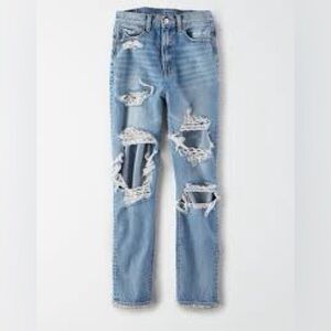 American Eagle High Waisted Mom Jeans with Rips